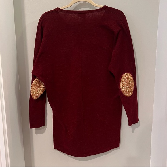 Gold-Patch Maroon Tunic Sweater - Picture 5 of 5